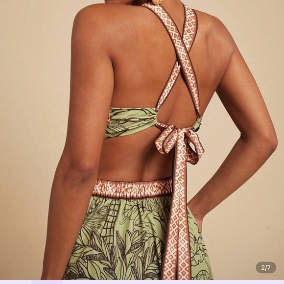 SHEIN Olive Green Tropical Maxi Skirt - Picture 2 of 3